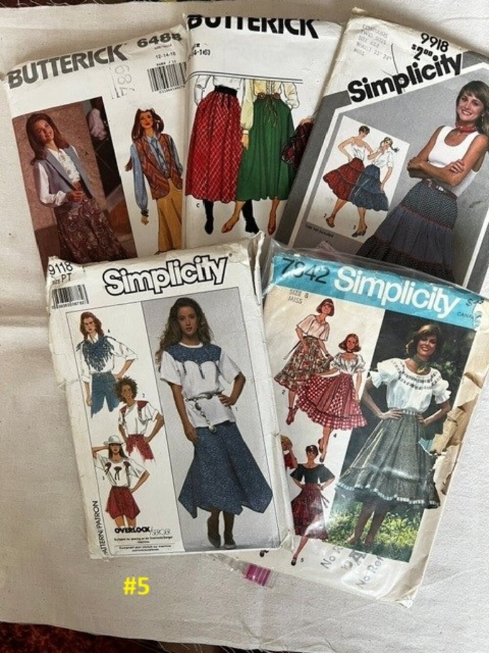 Vintage Western Sewing Pattern Bundles. Pick one bundle from photos.